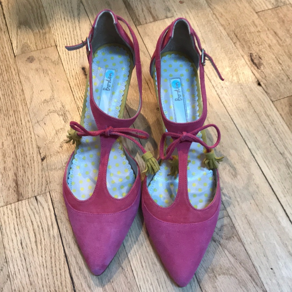 Pink boden kitten heels NWOT